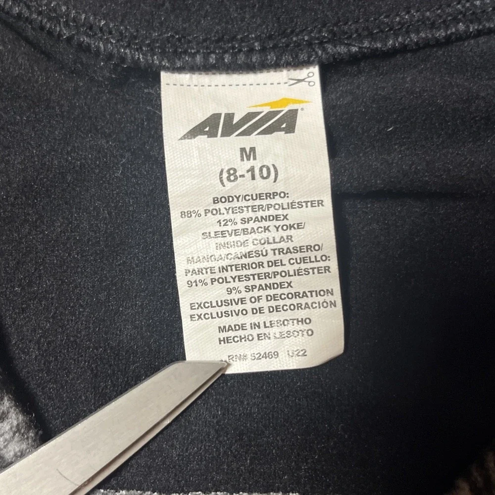 Avia Active Top & Legging Set Size M 8-10 Marbled Fleece Lined Athleisure Outfit
